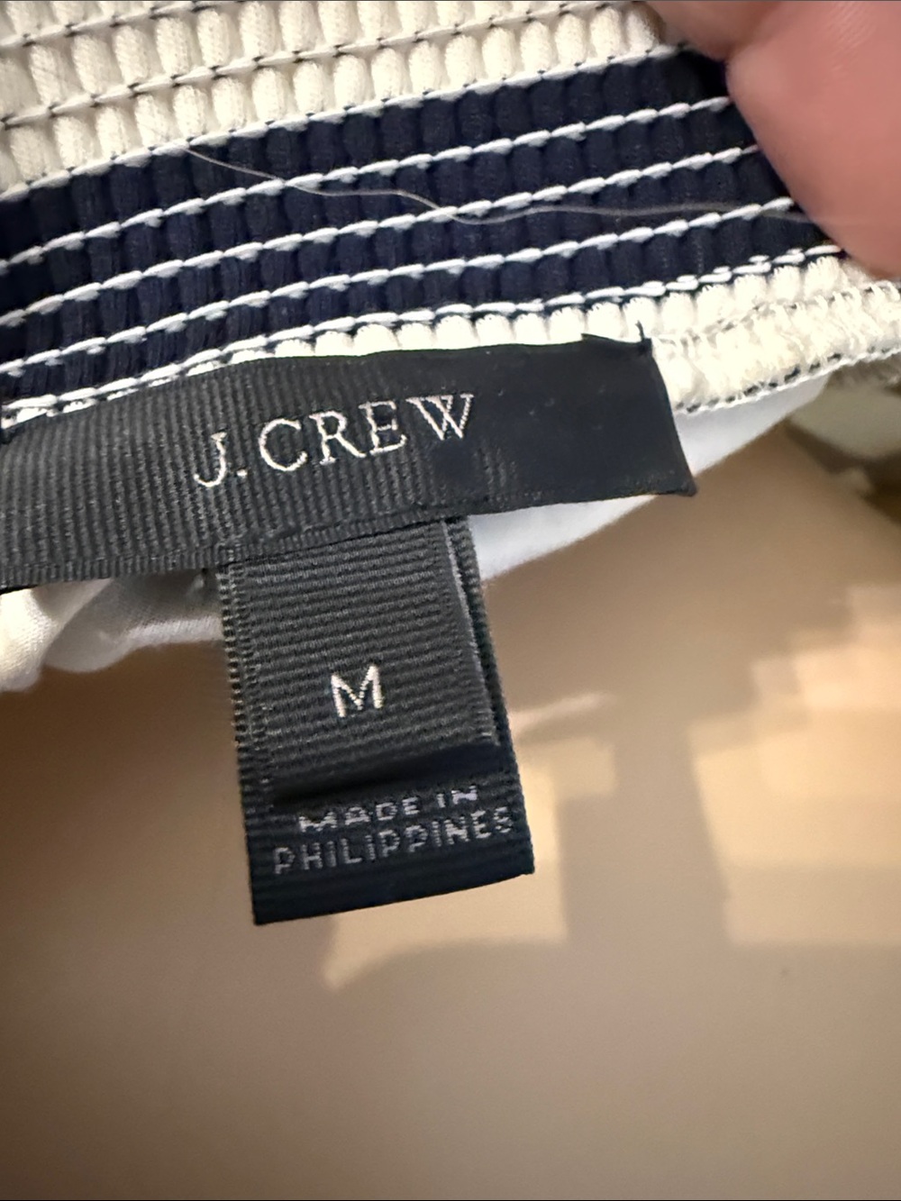 J.Crew, blue and white striped off the shoulder dress - Picture 5 of 9